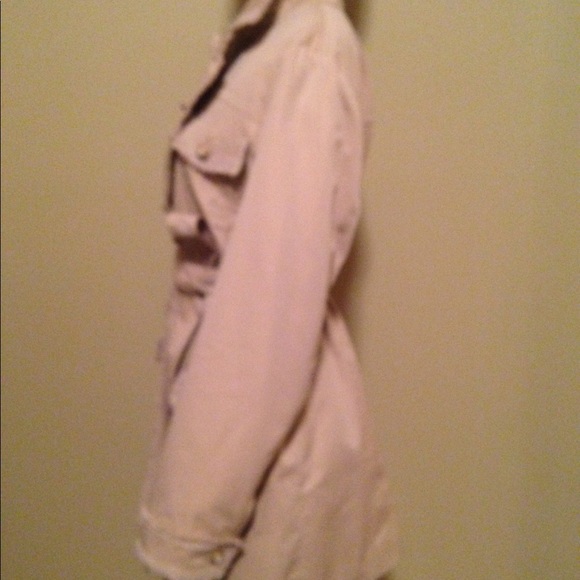 $$SOLD$$ CHANEL Beige Tweed Trim Trench Coat sz46 - Picture 6 of 8